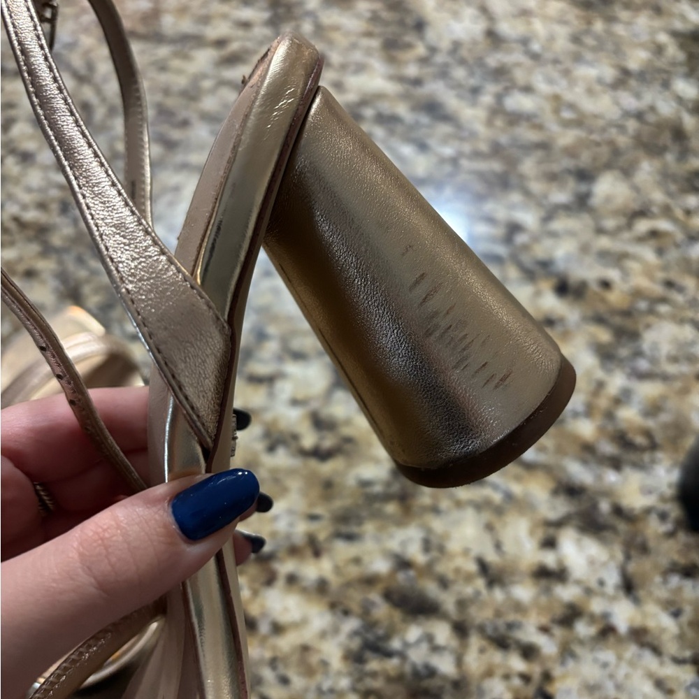Sam Edelman Metallic Gold Strappy Heels - Picture 5 of 5